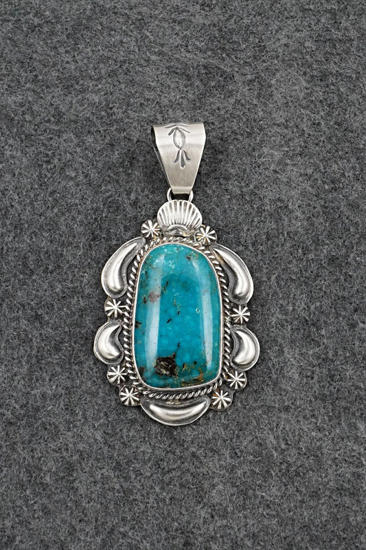 Turquoise & Sterling Silver Pendant - Raymond Delgarito