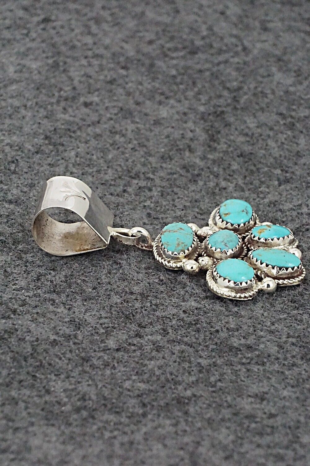 Turquoise & Sterling Silver Pendant - Ernest Hawthorne