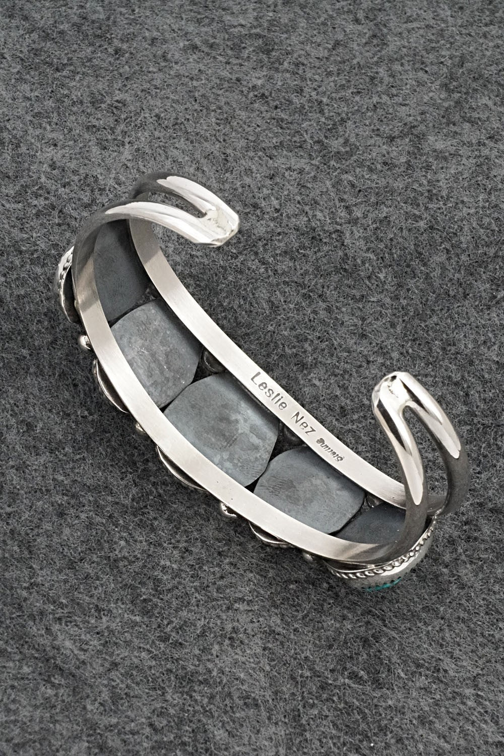 Turquoise & Sterling Silver Bracelet - Leslie Nez