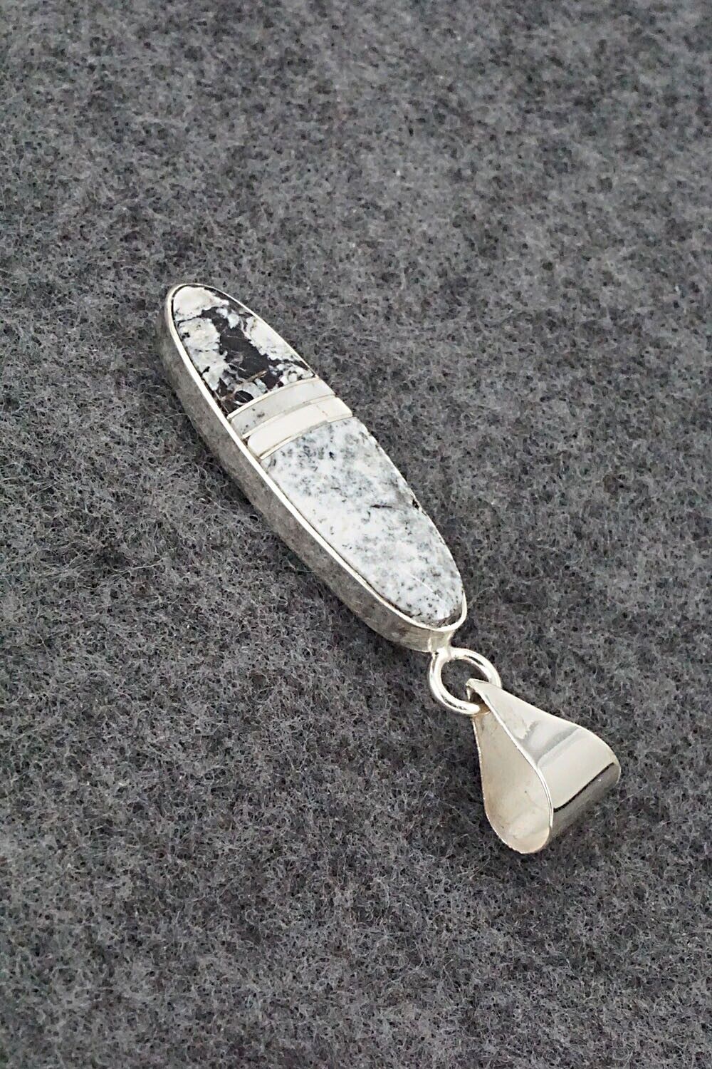 White Buffalo & Sterling Silver Pendant - Harold Smith
