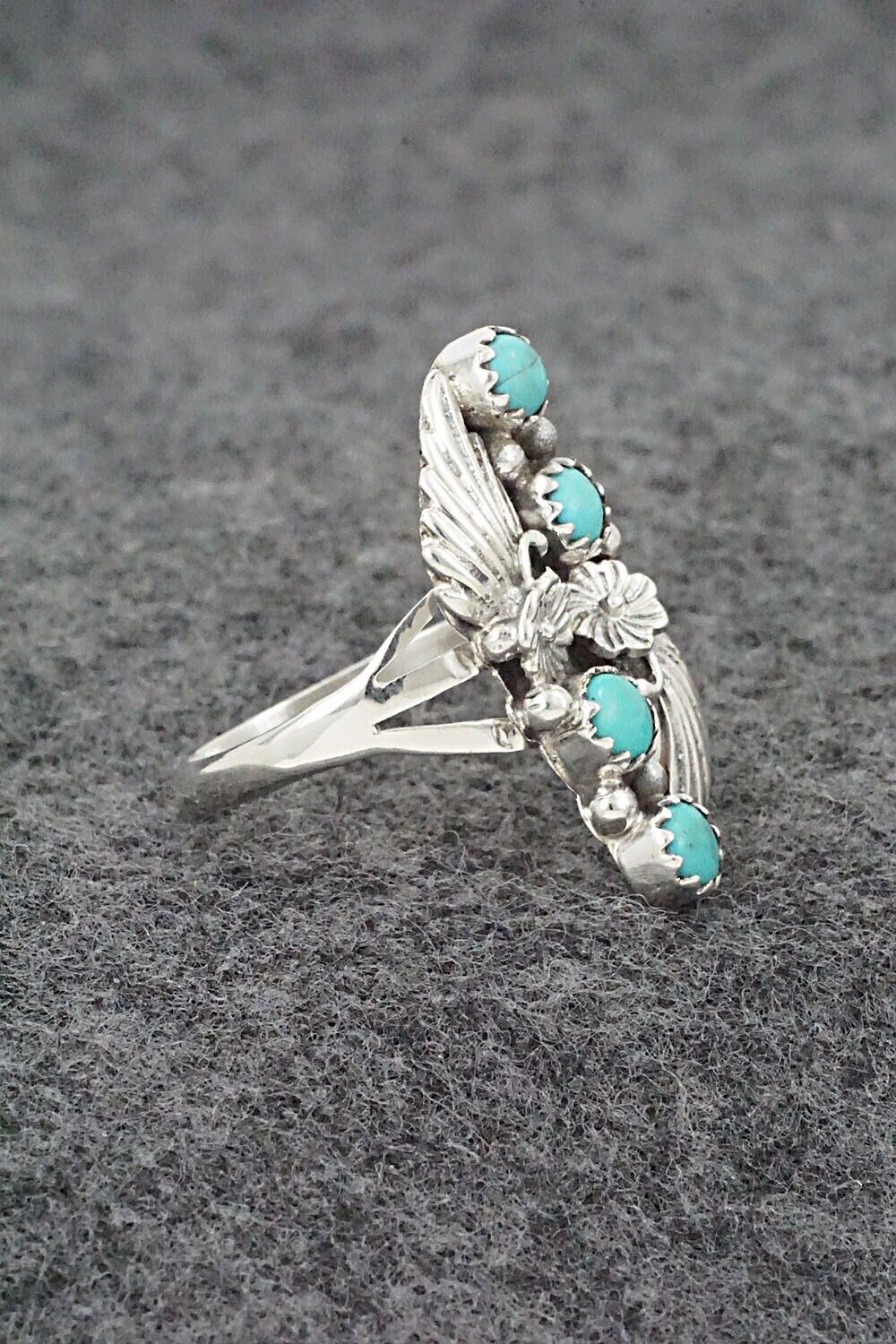 Turquoise & Sterling Silver Ring - Jerryson Henio - Size 8.75