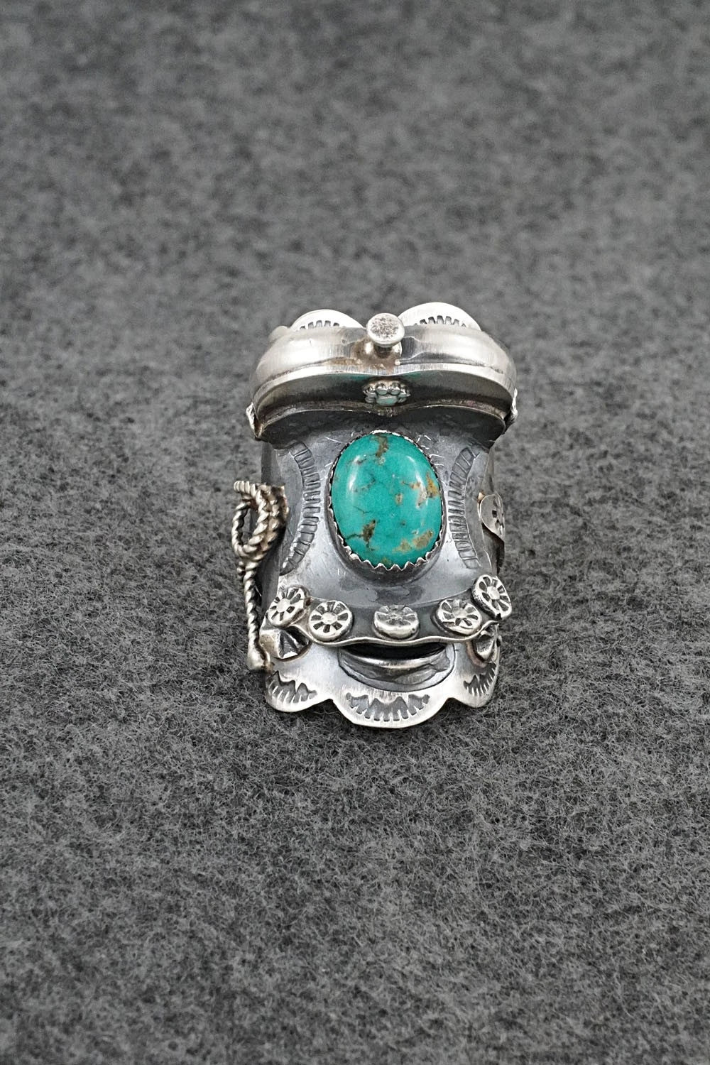 Turquoise & Sterling Silver Ring - Tim Yazzie - Size 7.5