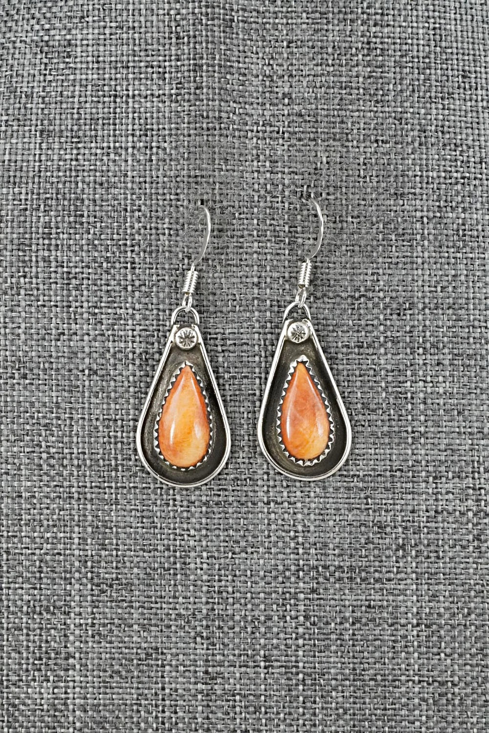 Spiny Oyster & Sterling Silver Earrings - Priscilla Reeder