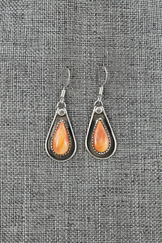 Spiny Oyster & Sterling Silver Earrings - Priscilla Reeder