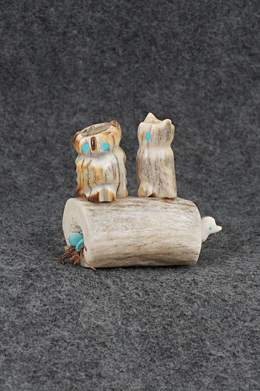 Owls Zuni Fetish Carving - Marvelita Phillips