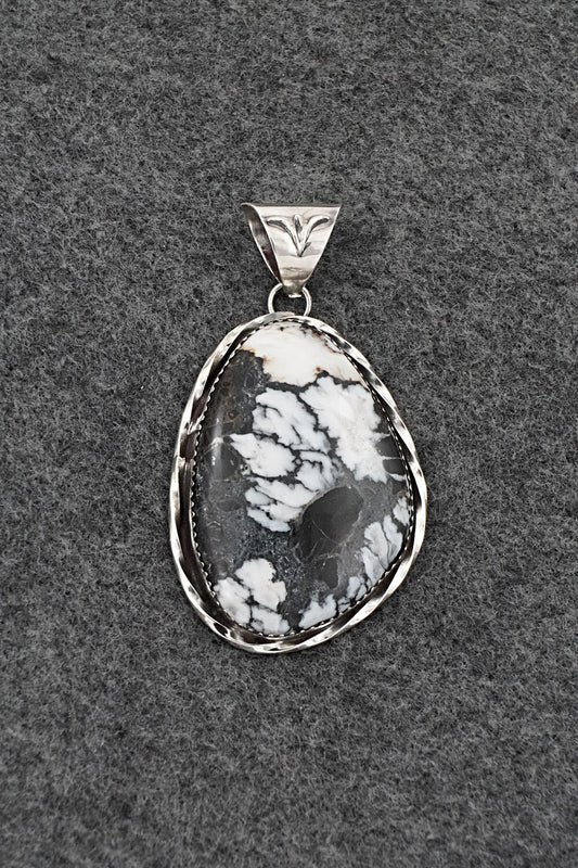 White Buffalo & Sterling Silver Pendant - Ernest Hawthorne