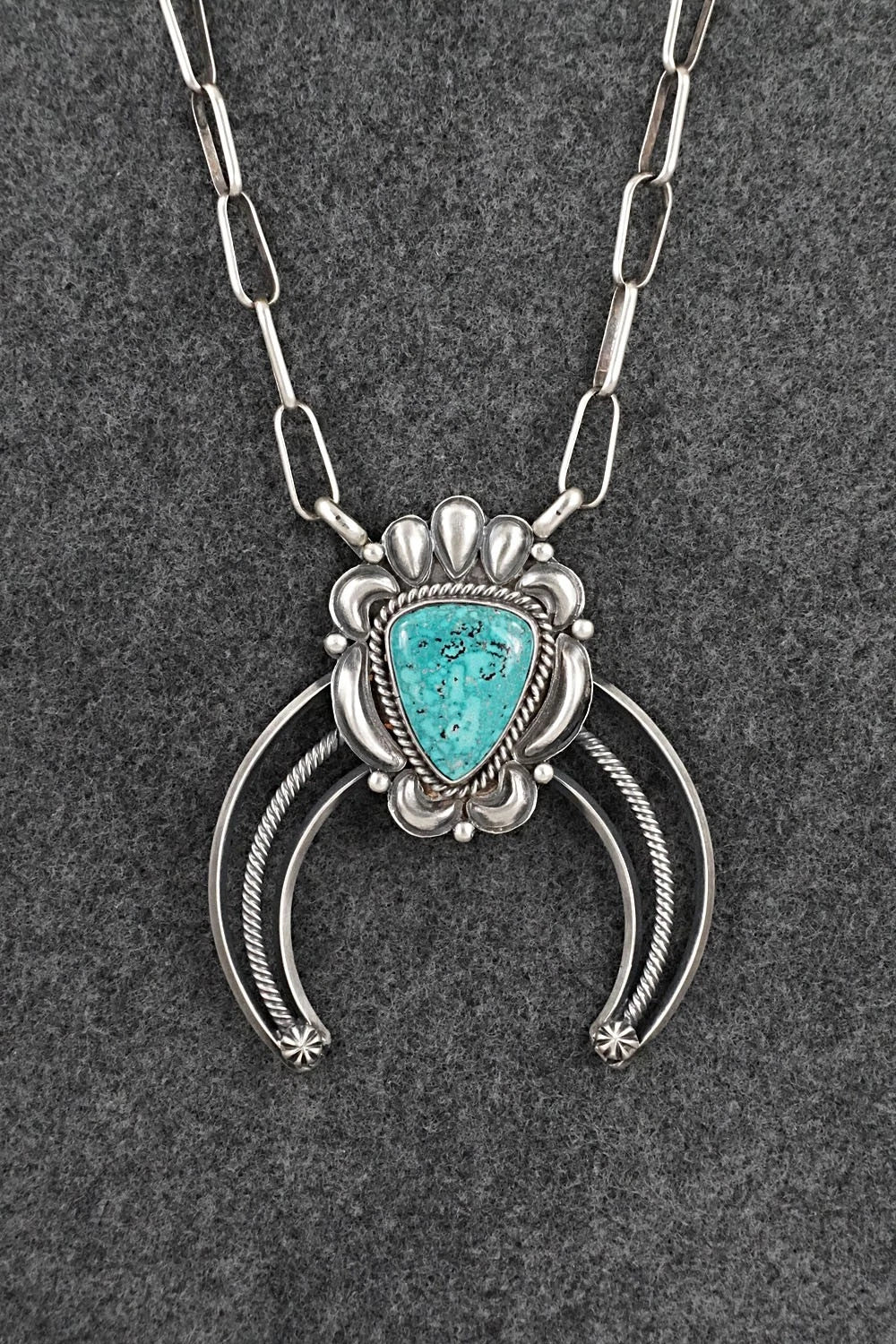 Turquoise & Sterling Silver Necklace - Raymond Delgarito