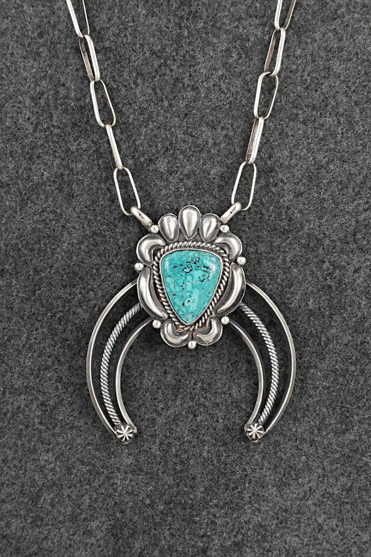 Turquoise & Sterling Silver Necklace - Raymond Delgarito