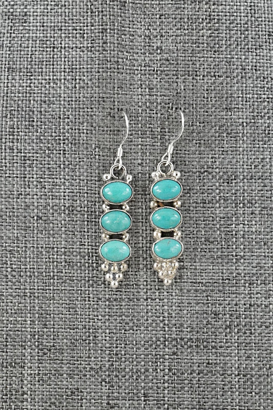 Turquoise & Sterling Silver Earrings - Gary Shorty