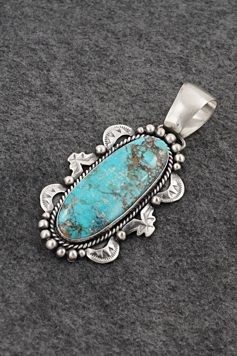 Turquoise & Sterling Silver Pendant - Paul Livingston