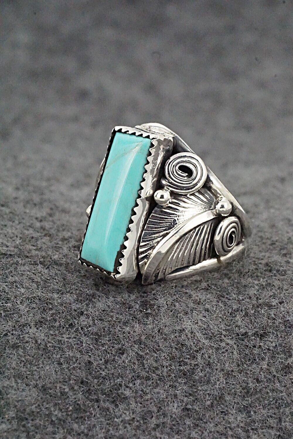 Turquoise & Sterling Silver Ring - Darrell Morgan - Size 8