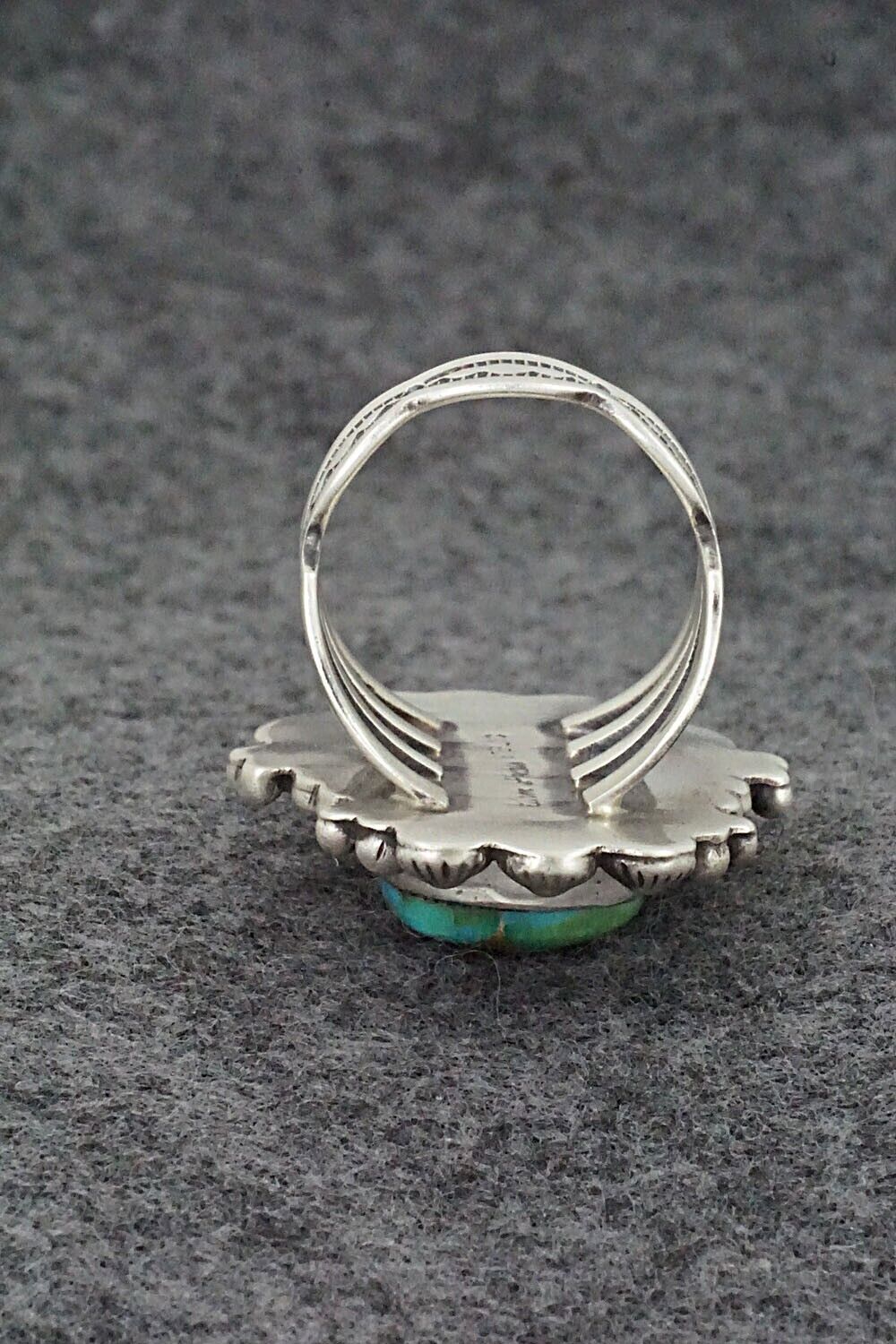Turquoise & Sterling Silver Ring - Tom Lewis - Size 8