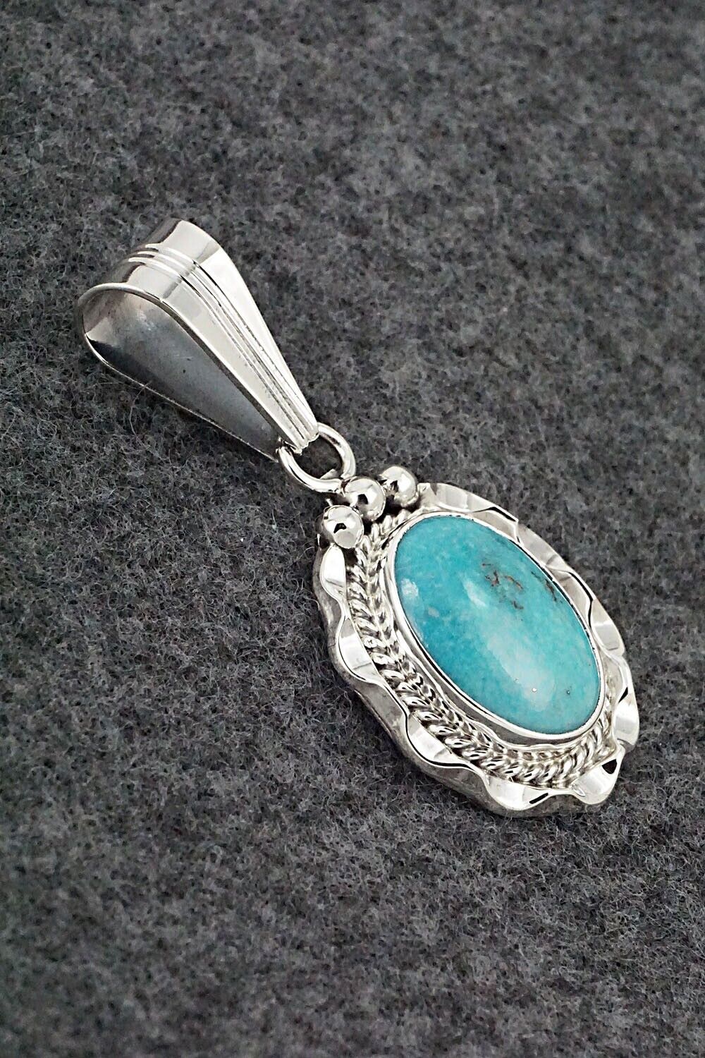 Turquoise & Sterling Silver Pendant - Samuel Yellowhair