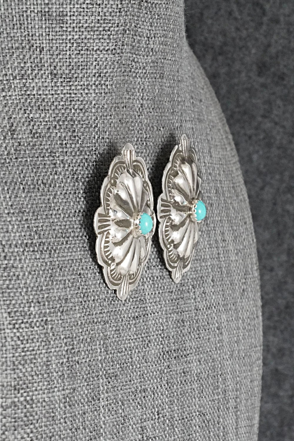 Turquoise & Sterling Silver Earrings - Charlotte Blackgoat