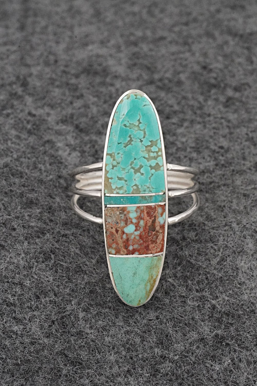 Turquoise & Sterling Silver Ring - Harold Smith - Size 9