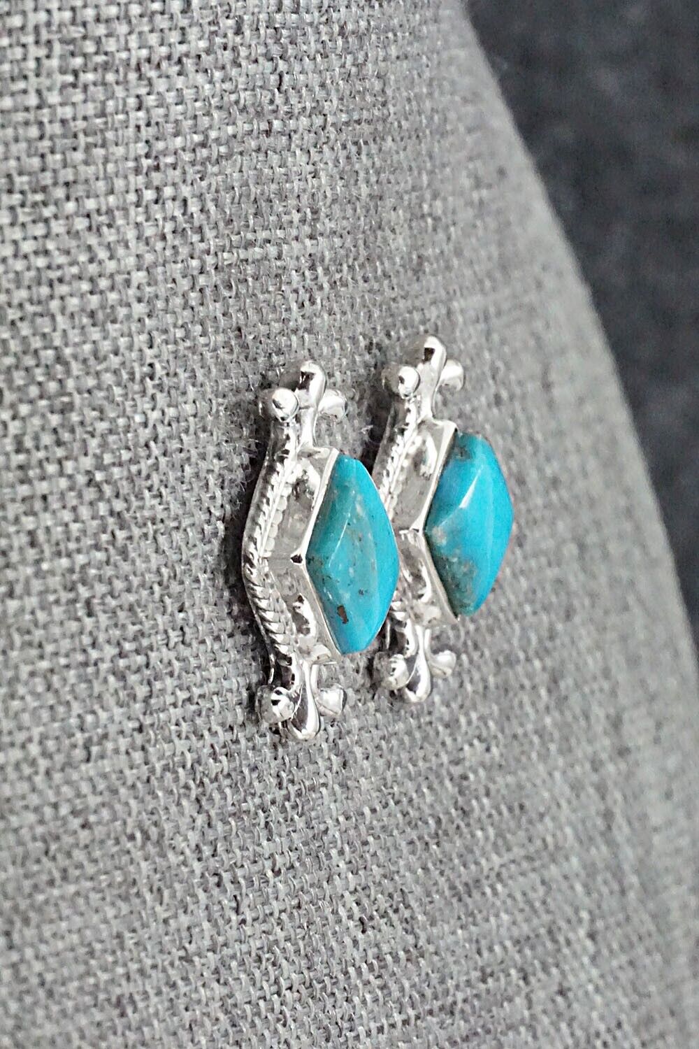 Turquoise and Sterling Silver Earrings - Louise Joe