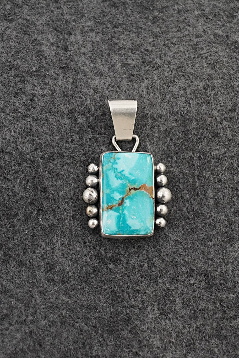 Turquoise & Sterling Silver Pendant - Eugene Gruber