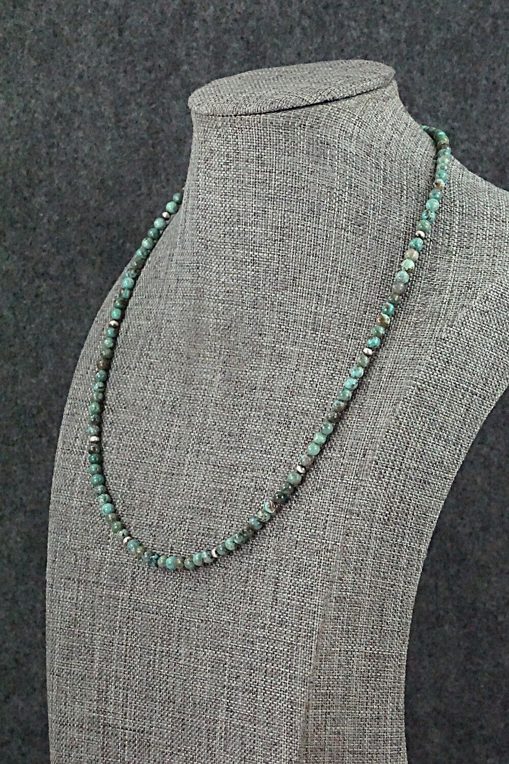 Turquoise & Sterling Silver Necklace 18" - Doreen Jake