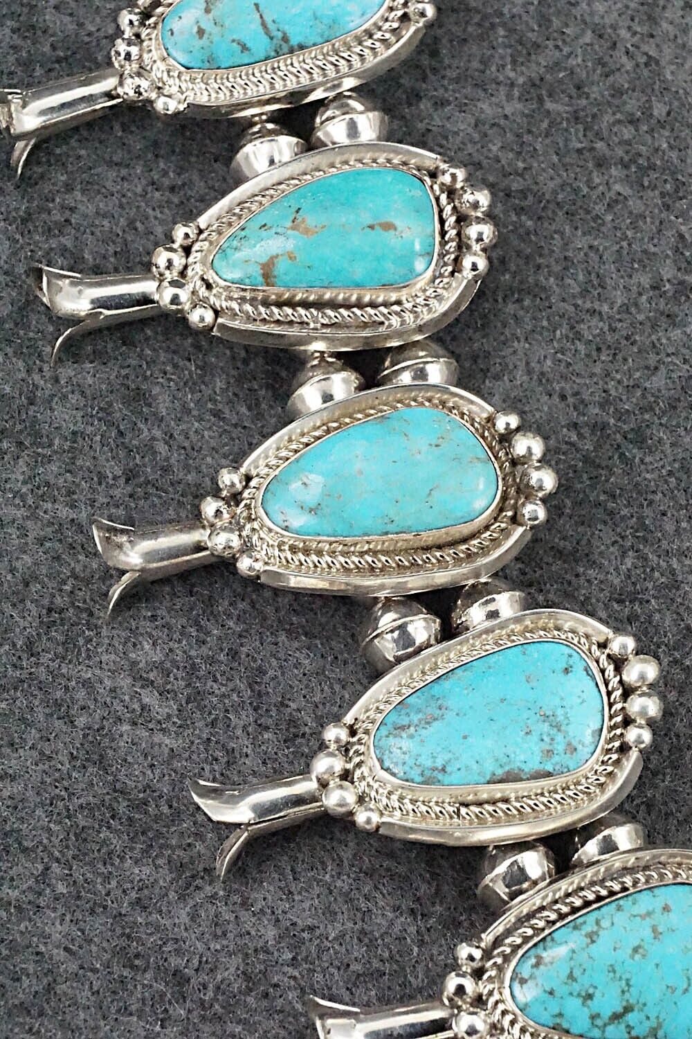 Turquoise & Sterling Silver Squash Blossom Set - Mike Platero