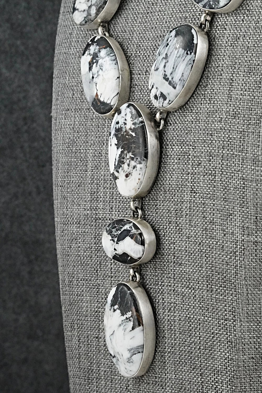 White Buffalo & Sterling Silver Necklace and Earrings Set - Darrin Livingston