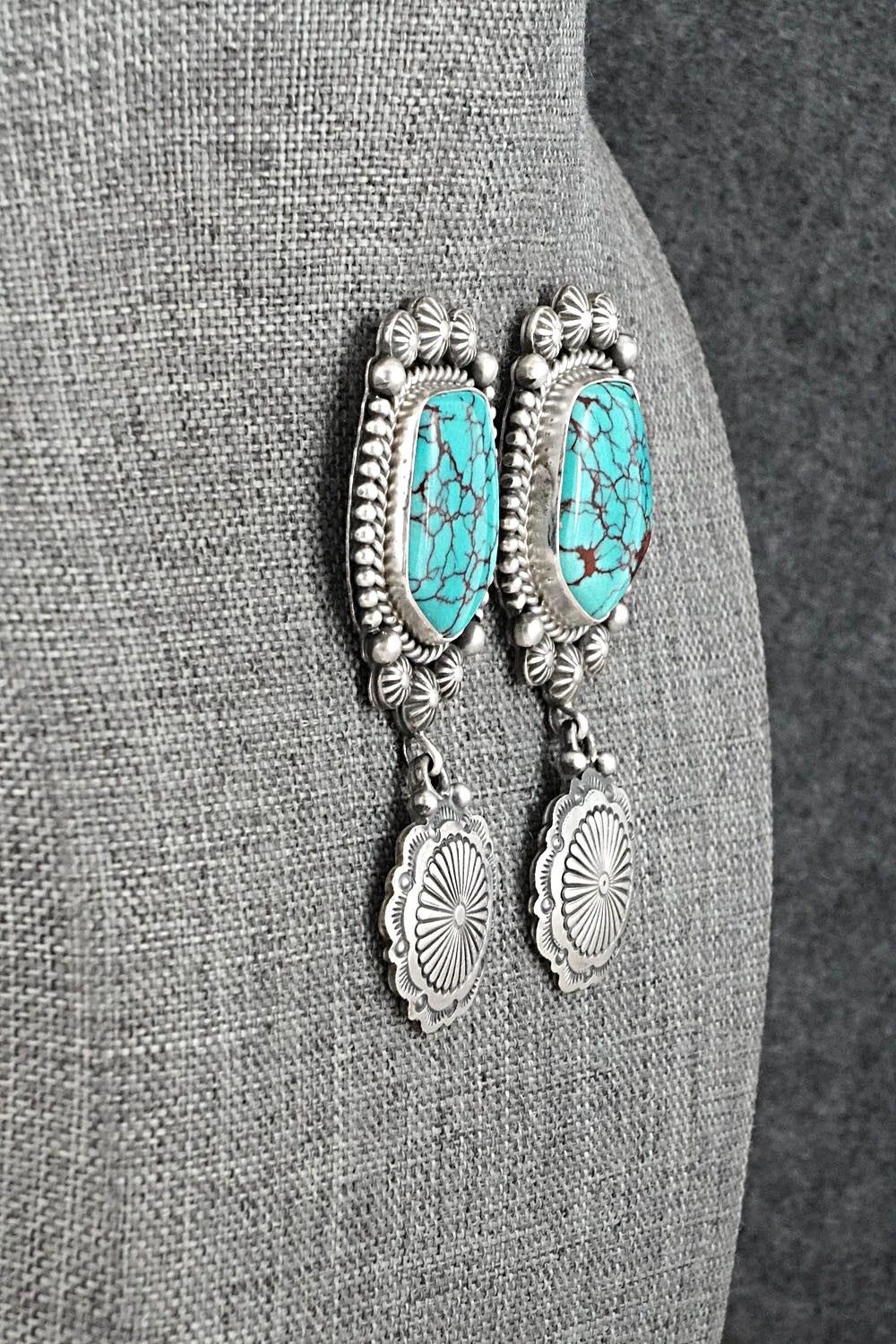 Turquoise & Sterling Silver Earrings - Michael Calladitto