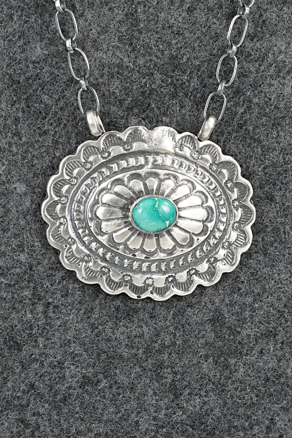 Turquoise & Sterling Silver Necklace - Adrienne Gordon