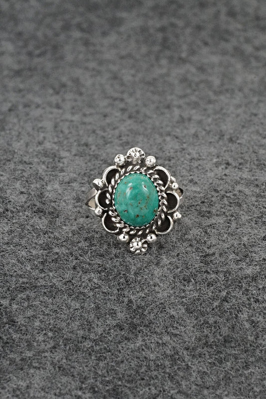 Turquoise & Sterling Silver Ring - Frieda Martinez - Size 7.25