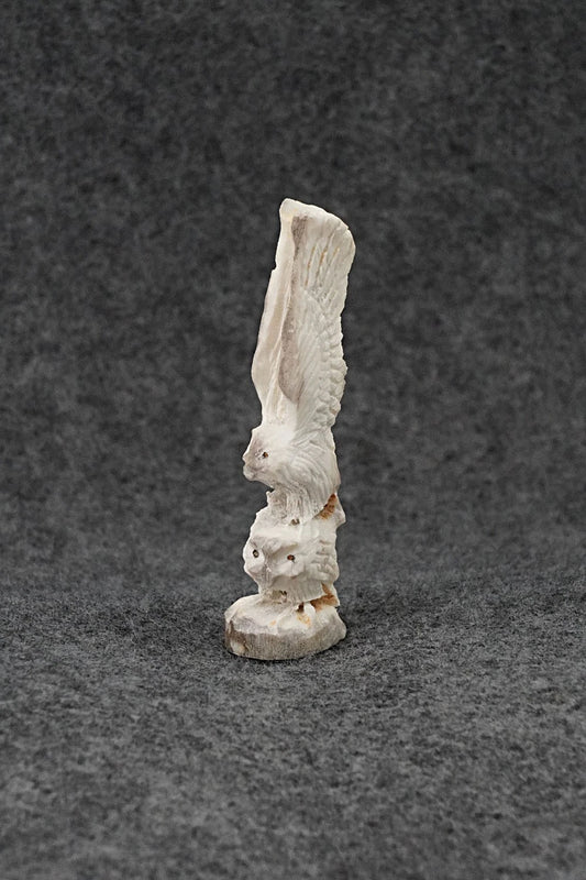 Owl Zuni Fetish Carving - Lewis Malie