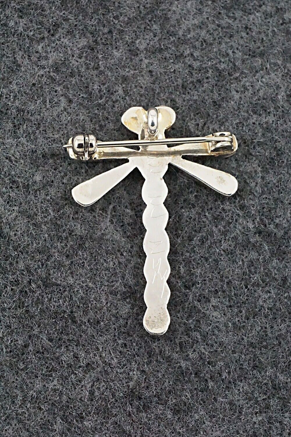 Turquoise & Sterling Silver Pendant/Pin - Emma Edaakie