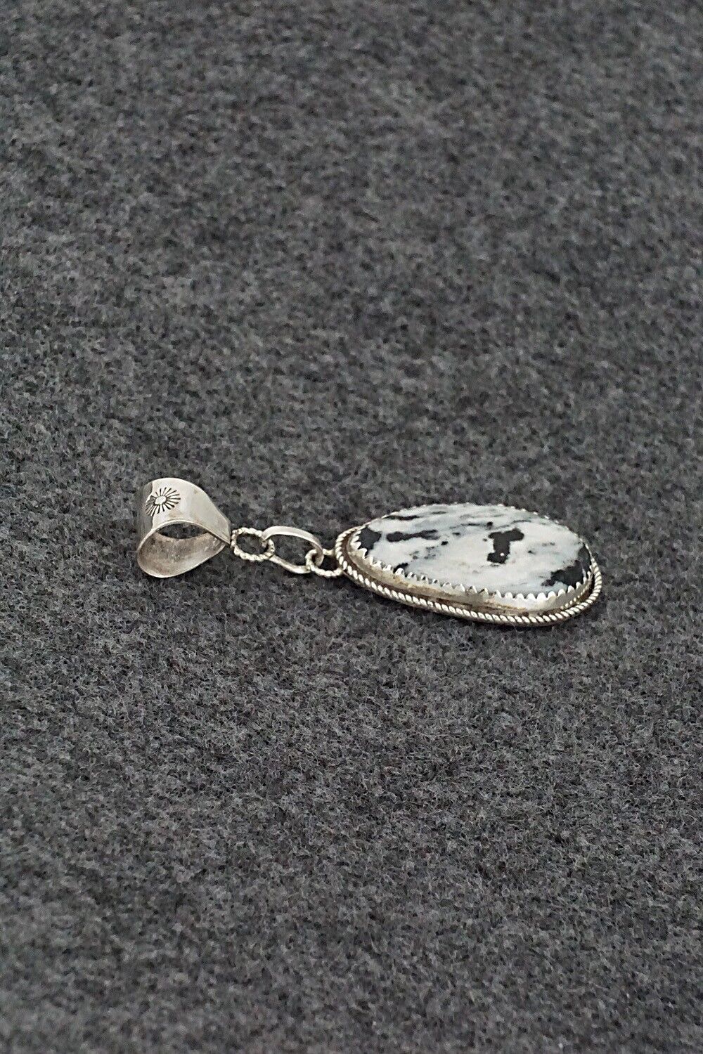 White Buffalo & Sterling Silver Pendant - Ernest Hawthorne