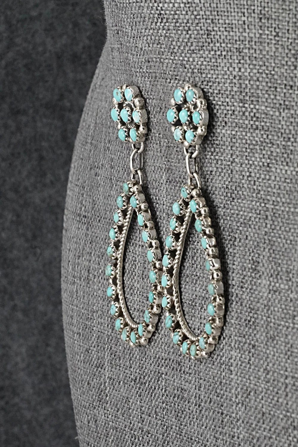 Turquoise & Sterling Silver Earrings - Falencia Yazzie
