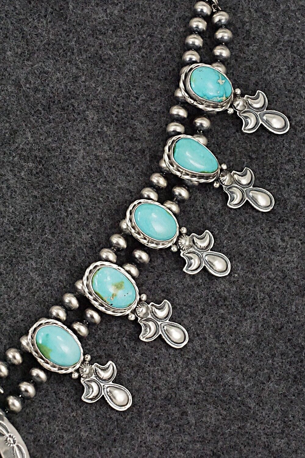 Turquoise & Sterling Silver Squash Blossom Set - Adrienne Gordon