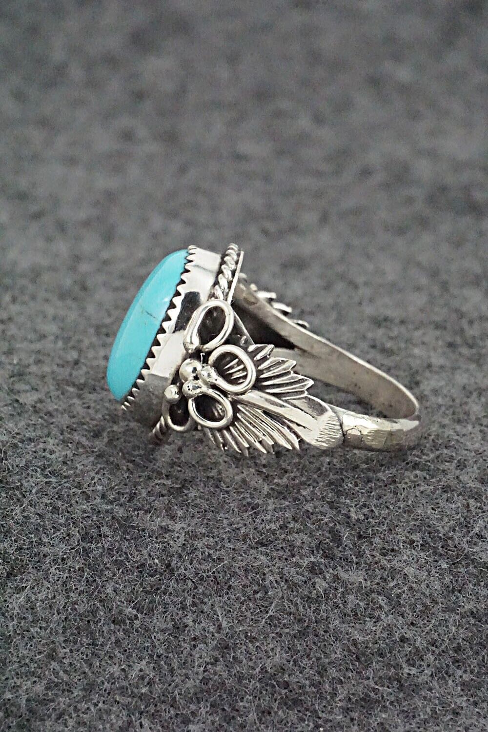 Turquoise & Sterling Silver Ring - Jeannette Saunders - Size 10.5
