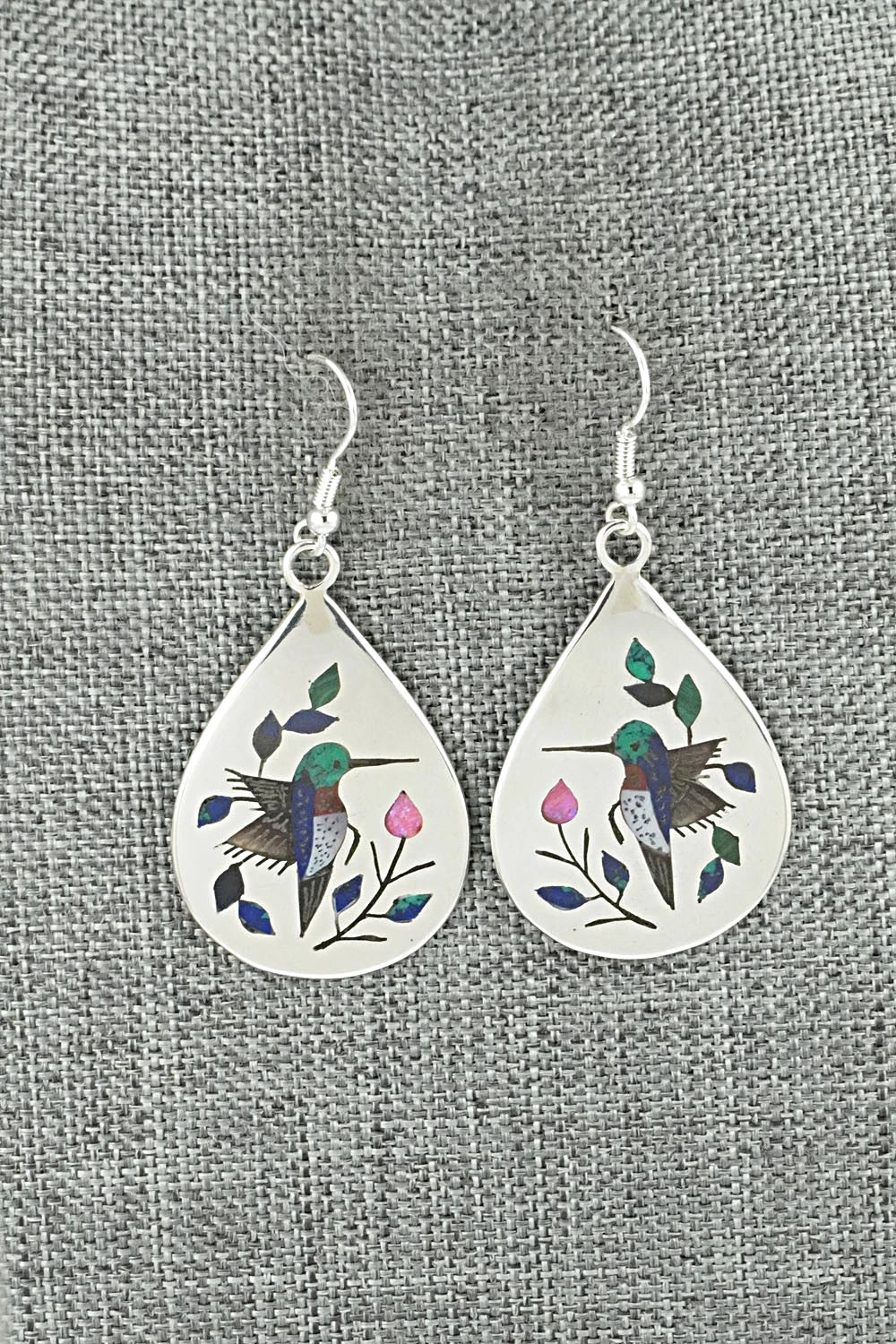 Multi-Stone Inlay & Sterling Silver Earrings - Raymond Boyd