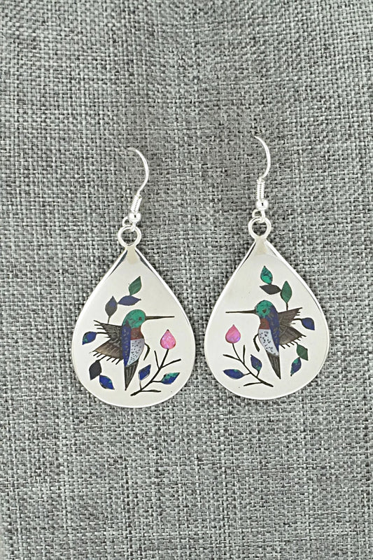 Multi-Stone Inlay & Sterling Silver Earrings - Raymond Boyd