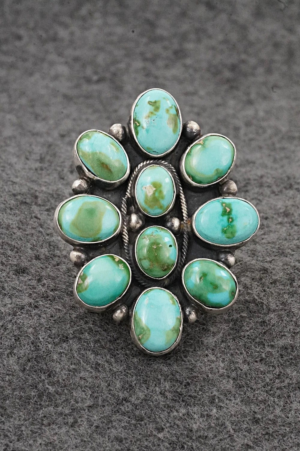 Turquoise & Sterling Silver Ring - Darrin Livingston - Size 8.5