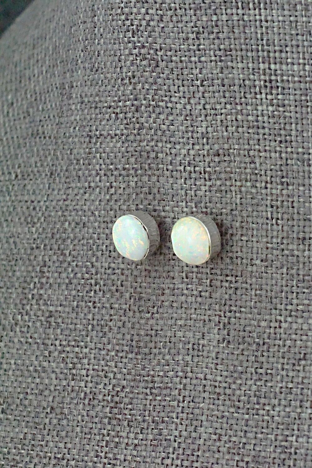 Opalite & Sterling Silver Inlay Earrings - Bonnie Quam