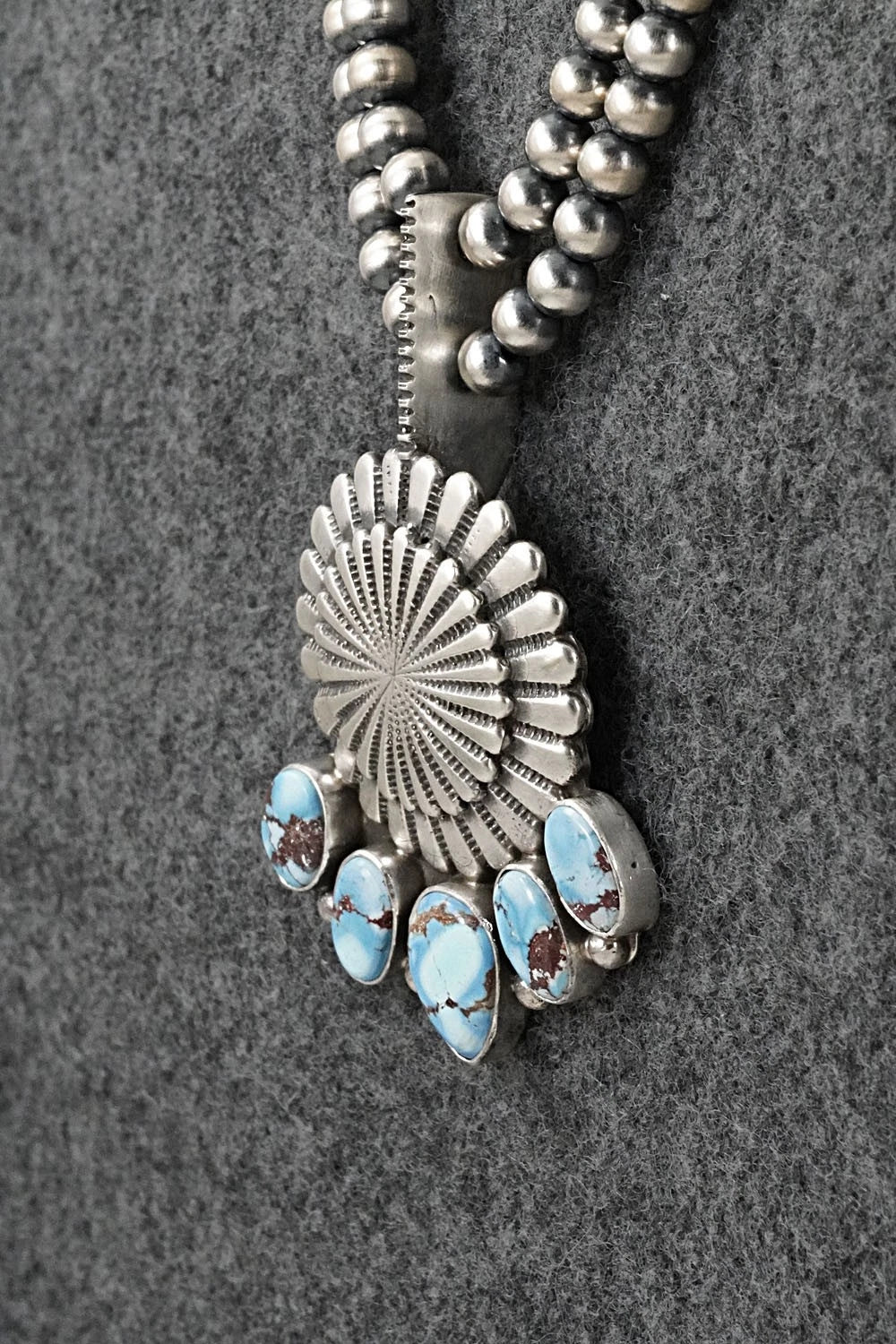 Turquoise & Sterling Silver Necklace - Tom Lewis