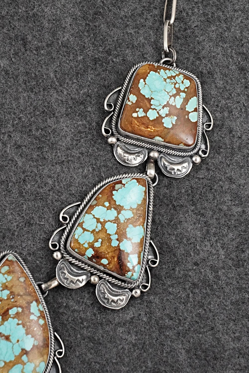 Turquoise & Sterling Silver Necklace and Earrings Set - Paul Livingston