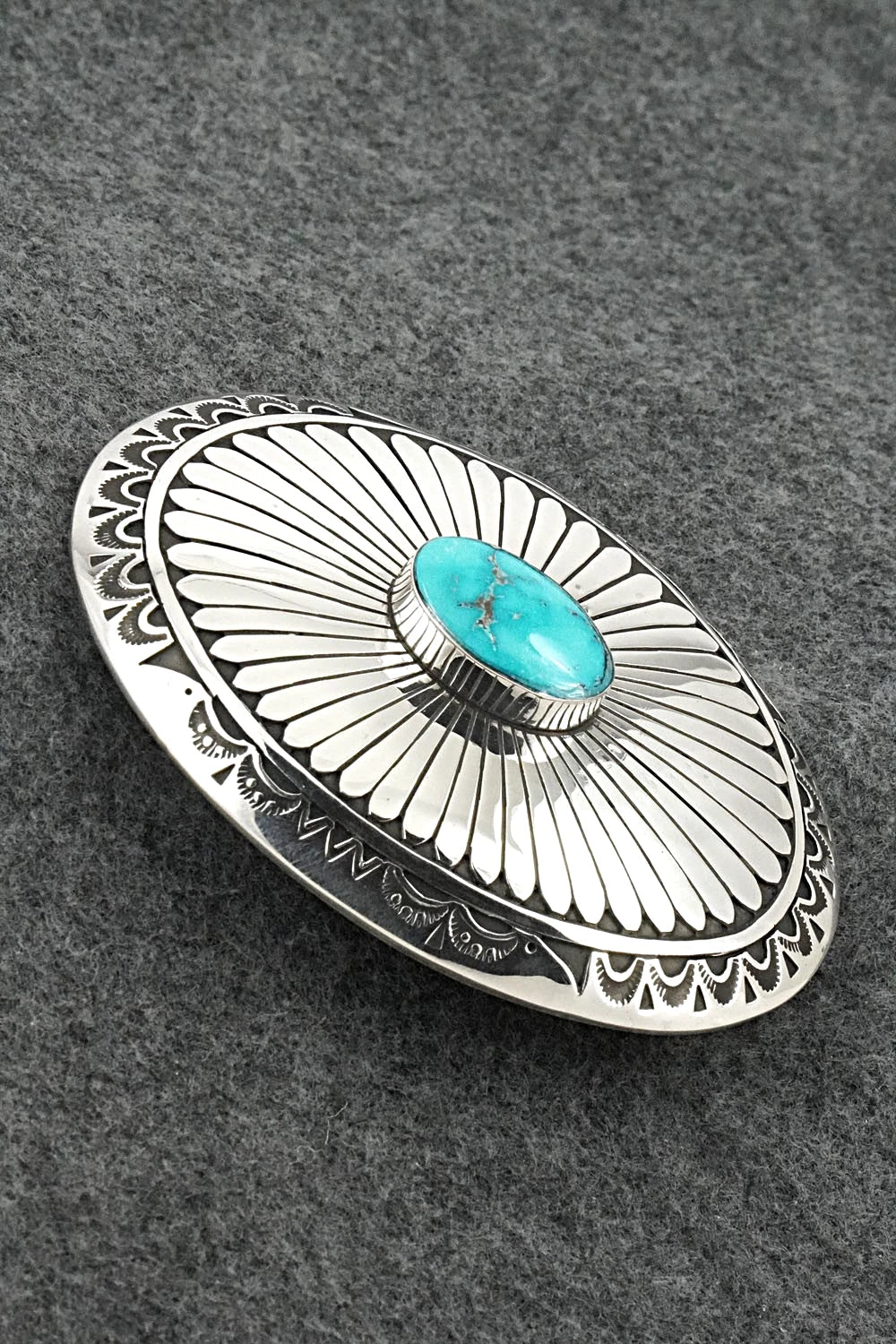 Turquoise & Sterling Silver Bolo Tie & Belt Buckle Set - Charlie John