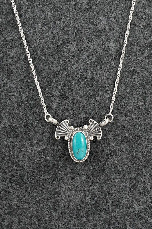 Turquoise & Sterling Silver Necklace - Verley Betone