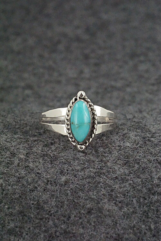 Turquoise & Sterling Silver Ring - Alice Rose Saunders - Size 8