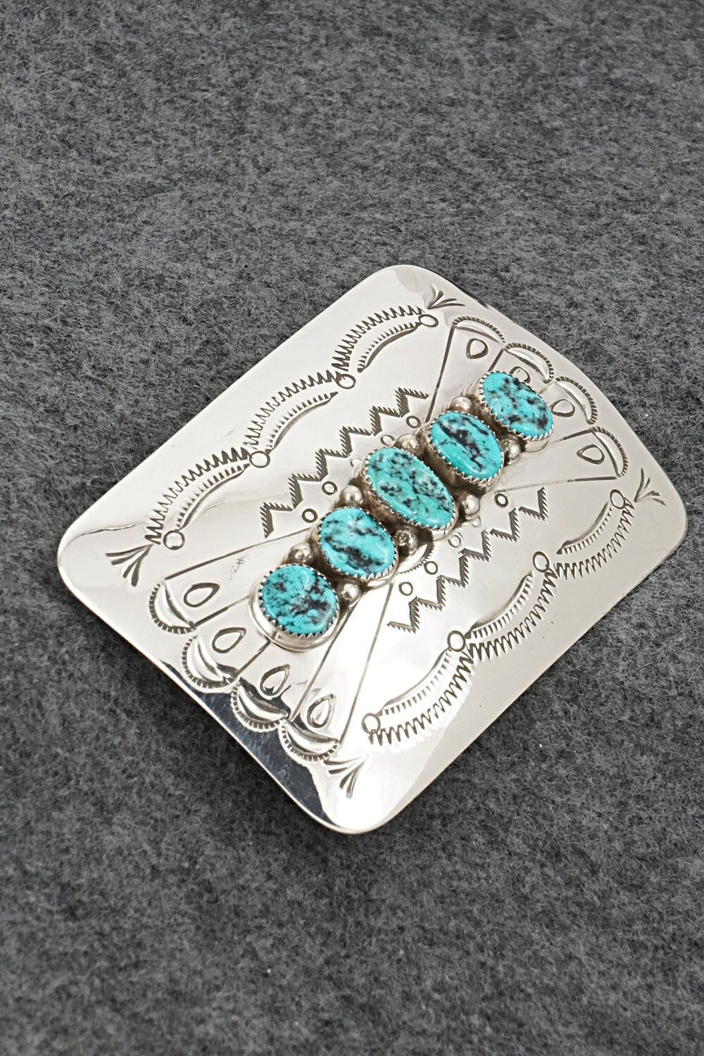 Turquoise & Sterling Silver Belt Buckle - Jolene Begay