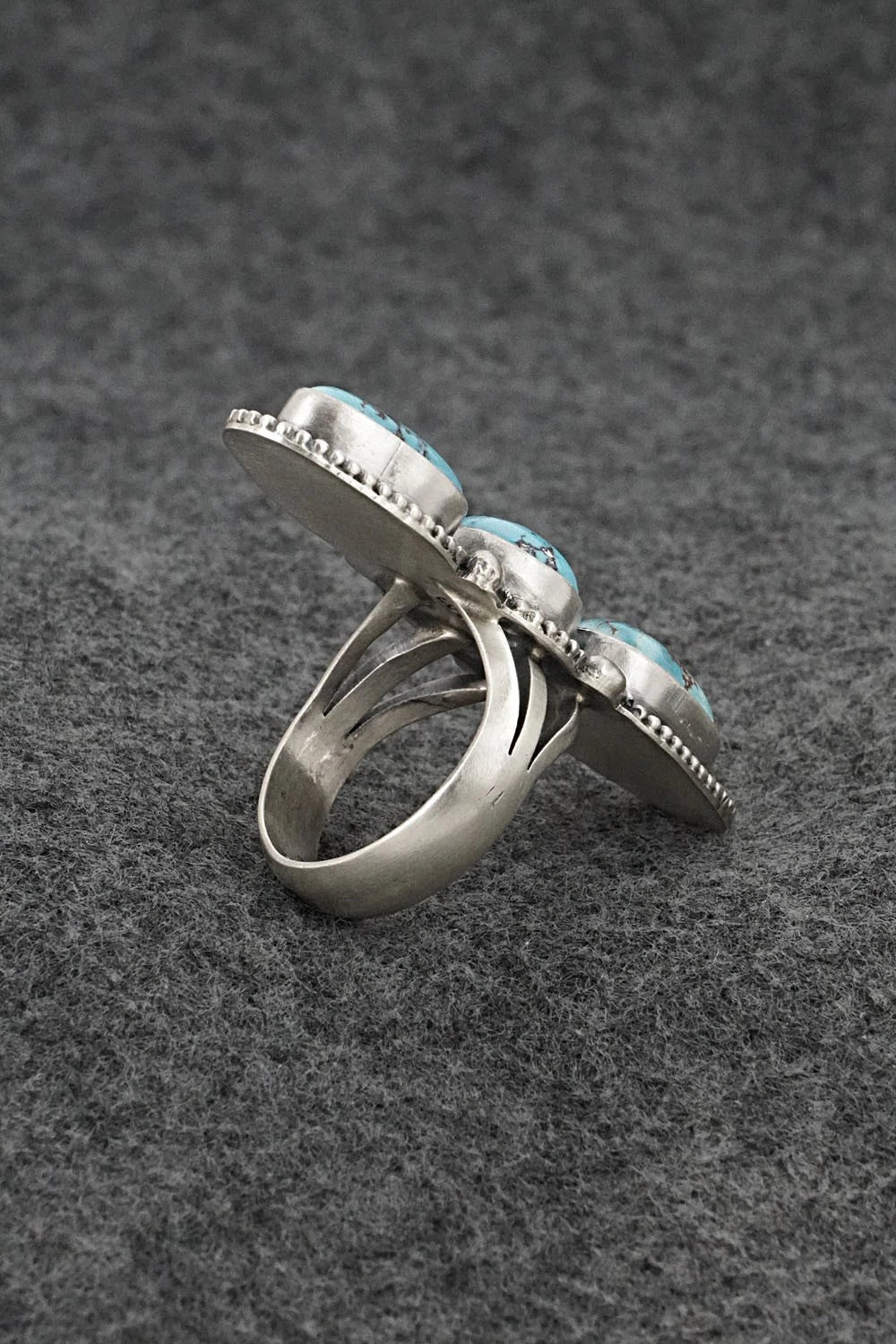 Turquoise & Sterling Silver Ring - Bobby Johnson - Size 8.5