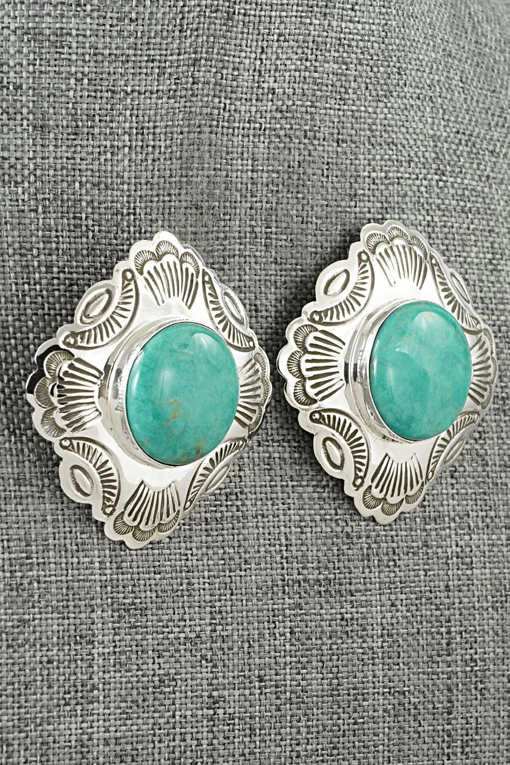 Turquoise & Sterling Silver Earrings - Arnold Blackgoat
