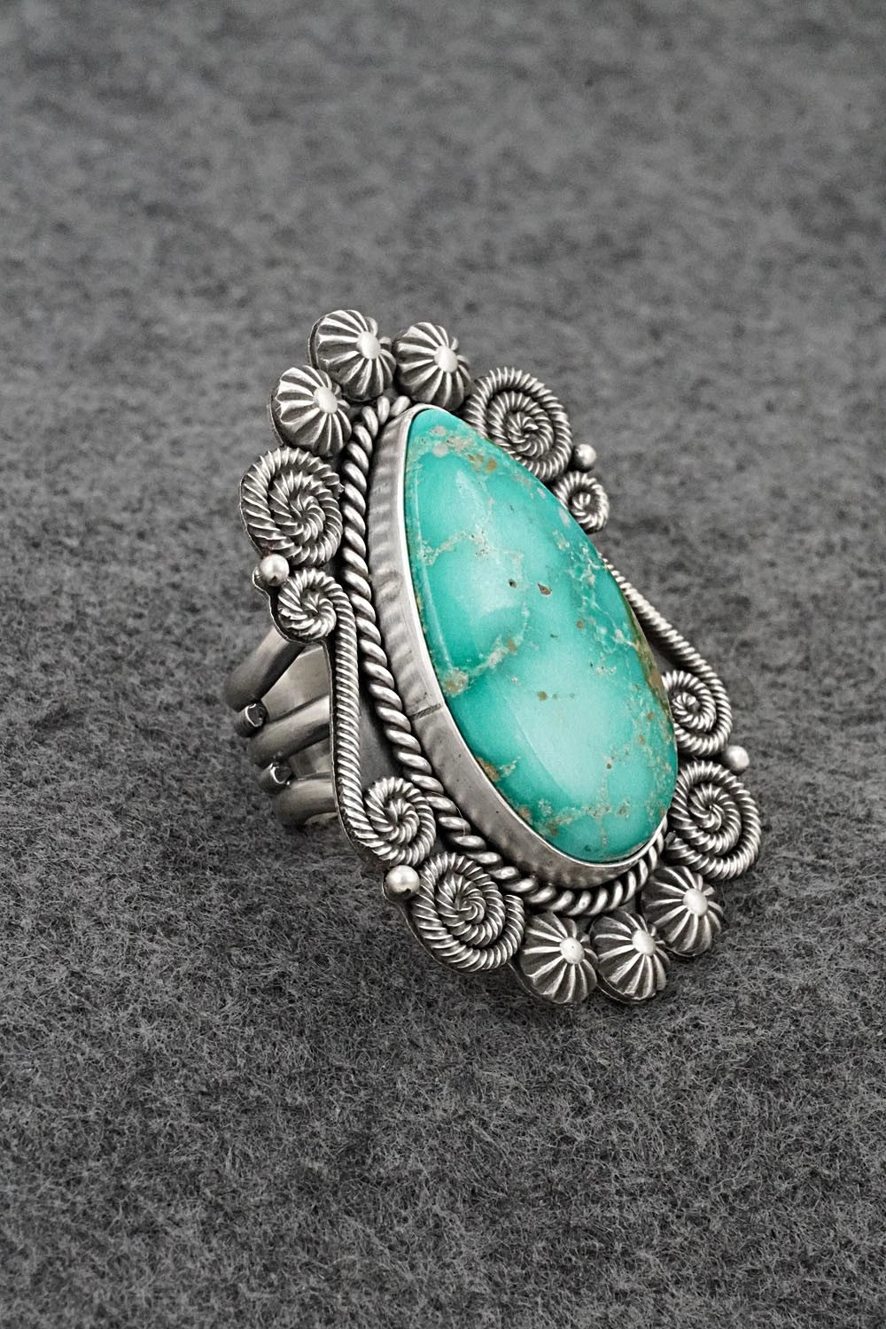 Turquoise & Sterling Silver Ring - Michael Calladitto - Size 8