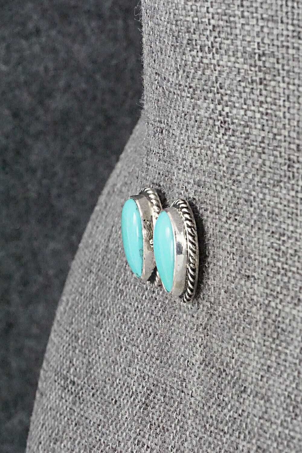 Turquoise & Sterling Silver Earrings - Marco Begaye