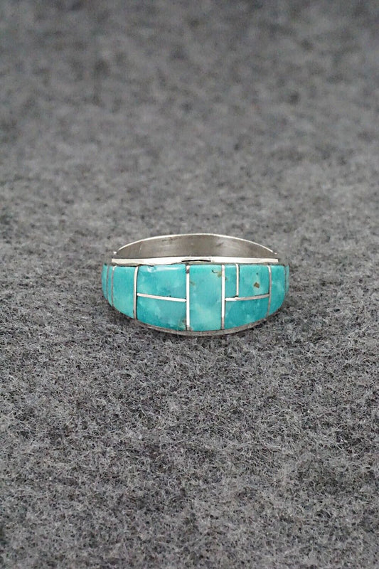 Turquoise & Sterling Silver Ring - Edison Yazzie - Size 11