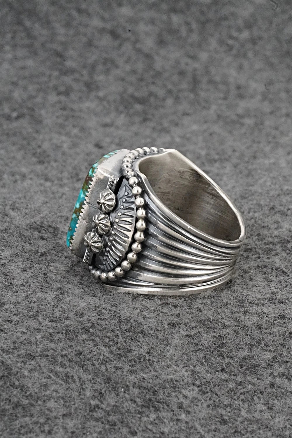 Turquoise & Sterling Silver Ring - Delbert Gordon - Size 12.5