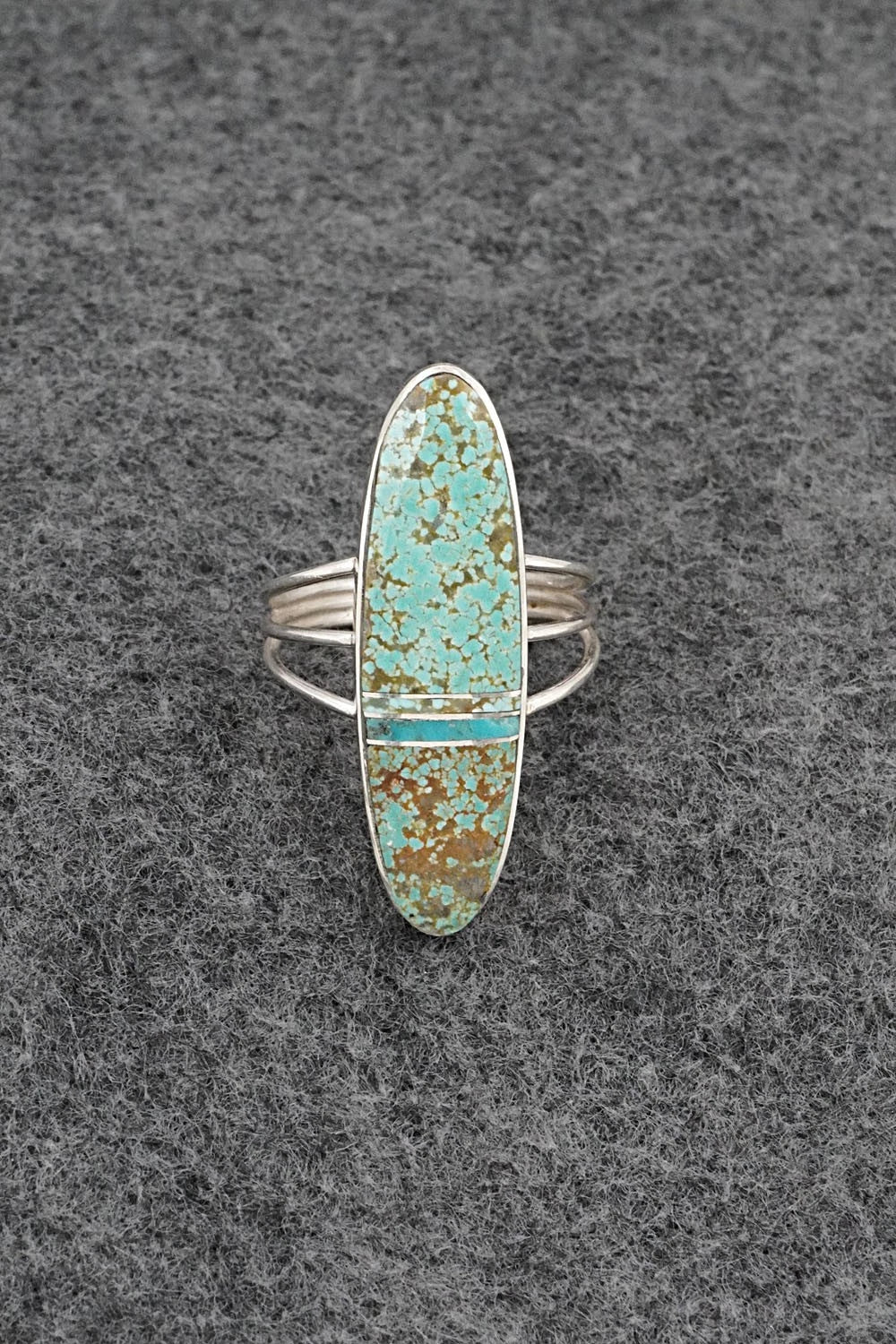 Turquoise & Sterling Silver Ring - Harold Smith - Size 8.5
